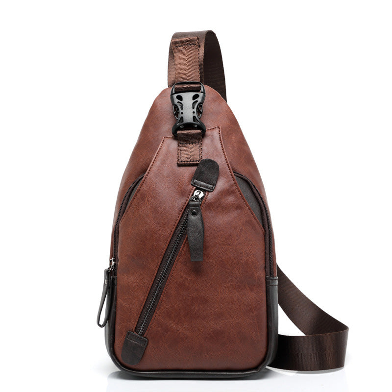 🎒 50% RABATT NU! 🧳 Herr PU Läder Chest Bag – Lättvikt, Organiserad & 3-i-1 Stil – Bär Som Bröstväska, Axelväska Eller Handväska 🔥