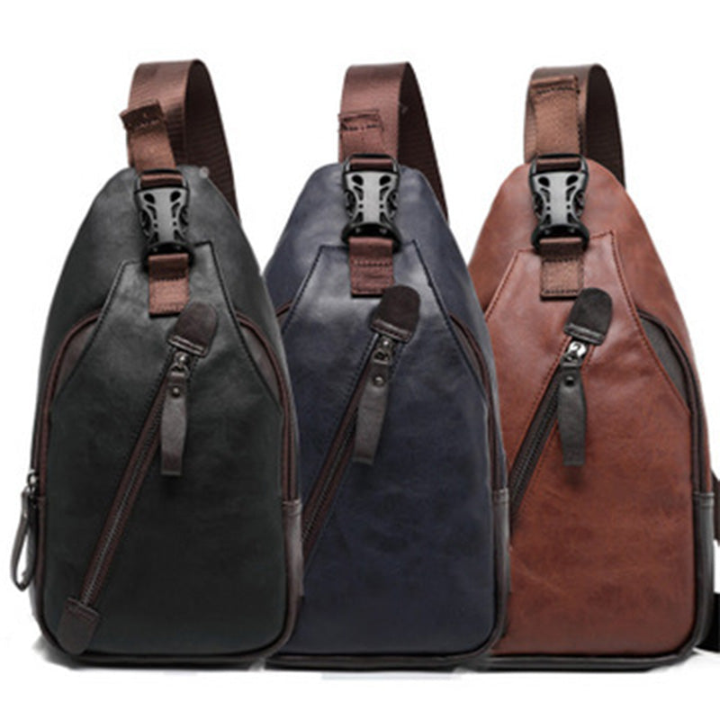 🎒 50% RABATT NU! 🧳 Herr PU Läder Chest Bag – Lättvikt, Organiserad & 3-i-1 Stil – Bär Som Bröstväska, Axelväska Eller Handväska 🔥