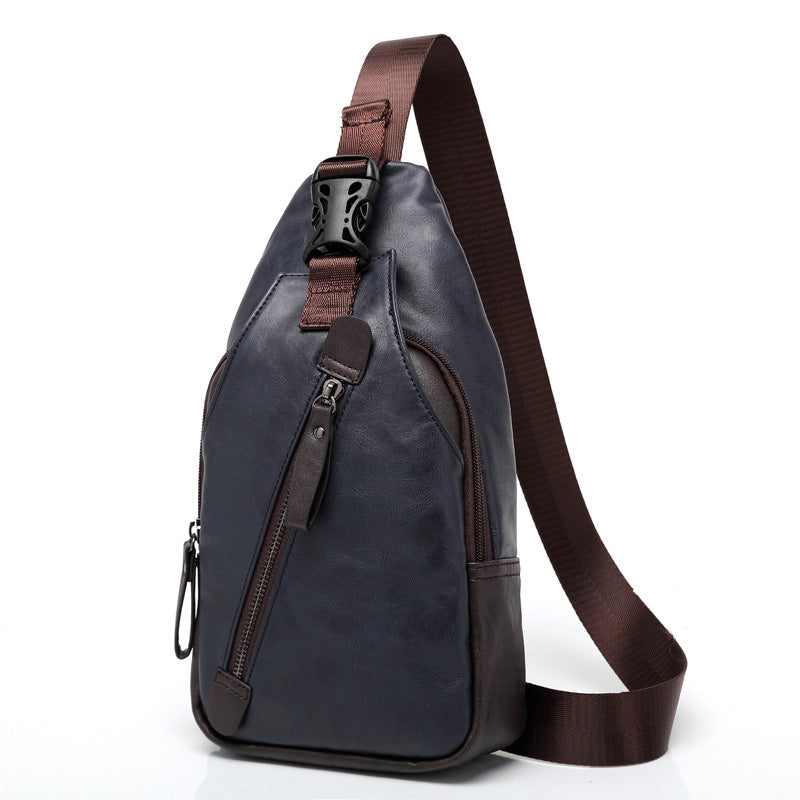 🎒 50% RABATT NU! 🧳 Herr PU Läder Chest Bag – Lättvikt, Organiserad & 3-i-1 Stil – Bär Som Bröstväska, Axelväska Eller Handväska 🔥