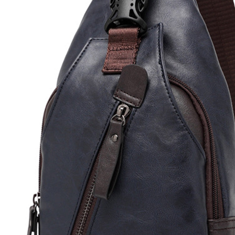 🎒 50% RABATT NU! 🧳 Herr PU Läder Chest Bag – Lättvikt, Organiserad & 3-i-1 Stil – Bär Som Bröstväska, Axelväska Eller Handväska 🔥