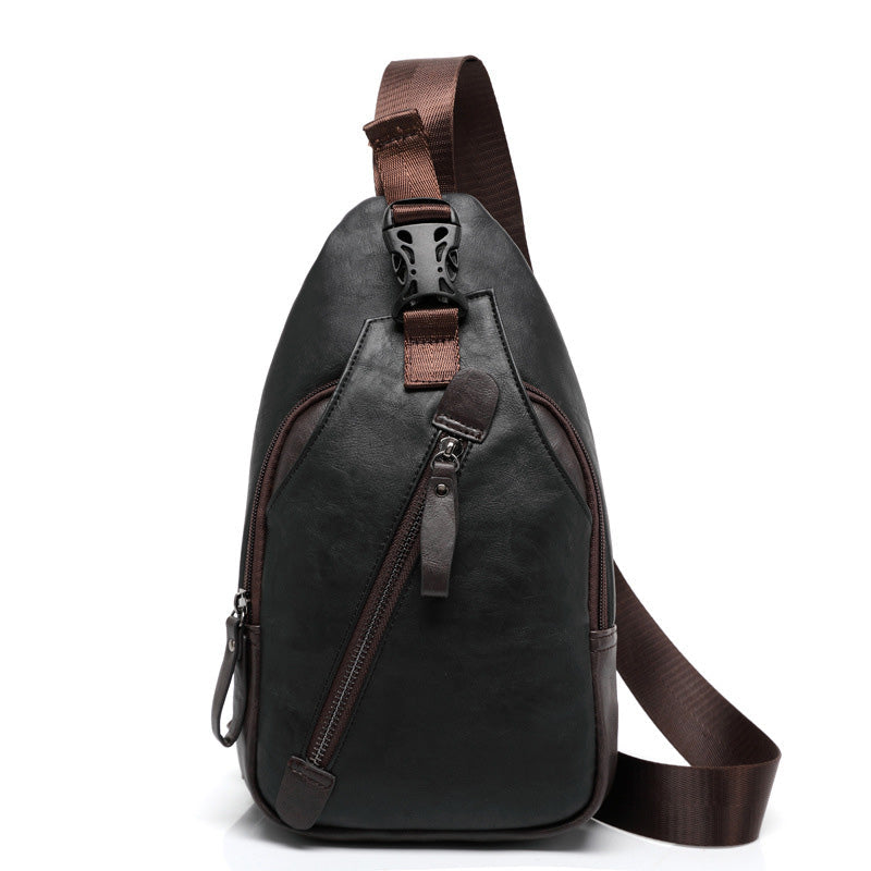 🎒 50% RABATT NU! 🧳 Herr PU Läder Chest Bag – Lättvikt, Organiserad & 3-i-1 Stil – Bär Som Bröstväska, Axelväska Eller Handväska 🔥