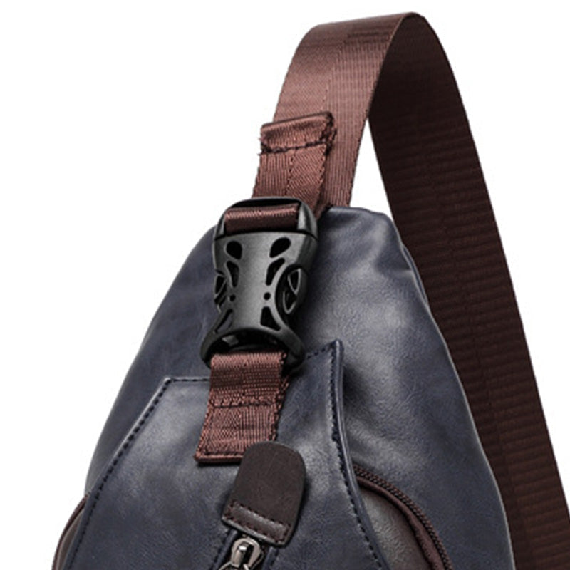 🎒 50% RABATT NU! 🧳 Herr PU Läder Chest Bag – Lättvikt, Organiserad & 3-i-1 Stil – Bär Som Bröstväska, Axelväska Eller Handväska 🔥