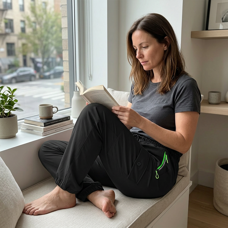 👖 BEGRÄNSAD TID: 50 % RABATT! 💥 Vintage-cargobyxor för dam med fickor – lös passform, andningsbara, justerbar midja ✨