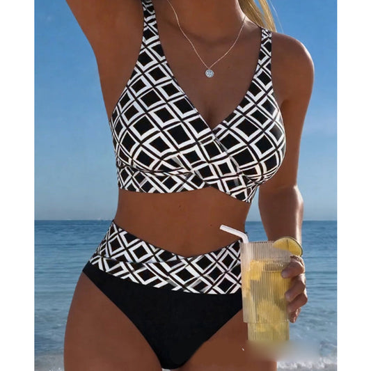 🔥50% RABATT på utvalda produkter🎉Tvådelad bikini med hög midja för kvinnor