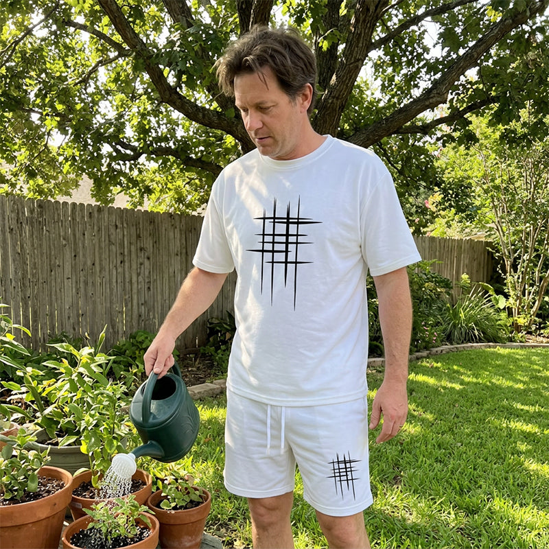 👕 50% RABATT! ⏰ Men's casual topp & shorts 2-delat set – Mjuk & andningsbar – Avslappnad passform, perfekt för lata sommardagar eller stranden – enkel matchande stil ☀️🩳