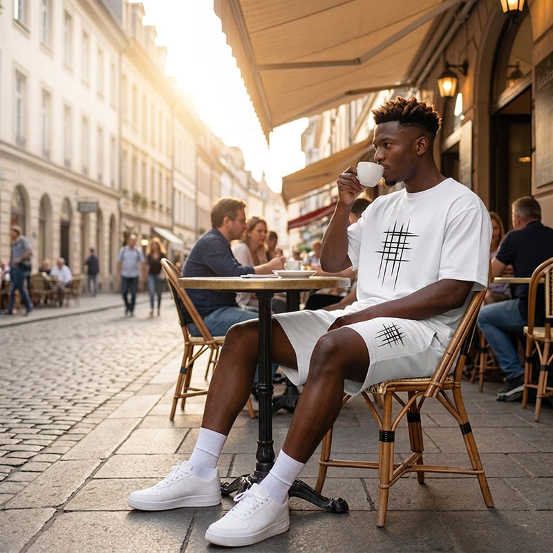 👕 50% RABATT! ⏰ Men's casual topp & shorts 2-delat set – Mjuk & andningsbar – Avslappnad passform, perfekt för lata sommardagar eller stranden – enkel matchande stil ☀️🩳