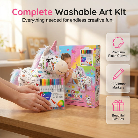 🦄 50% RABATT NU! 🎨 Måla, Tvätta & Måla Igen – Enhörningskit för Oändlig Kreativ Lek – Perfekt för Barn – Tvättbar & Återanvändbar ✨
