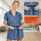 👗✨ Avslappnad denimskjortklänning med dragsko