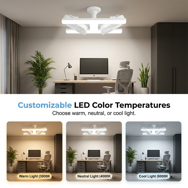 💡 Takfläkt med dubbelhuvud & LED-ljus – Modern design med fjärrkontroll | SPARA 50% idag! 🌬️