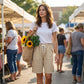 👖 BEGRÄNSAD TID: 50 % RABATT! 💥Bermudashorts med dragsko för damer i casual-stil
