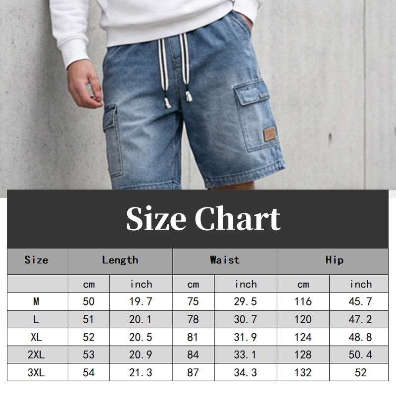 👖 50% RABATT NU! 🏙️ Herrars Lösa Denim Cargo-Shorts – High Street-stil & Justerbar Passform 🛹