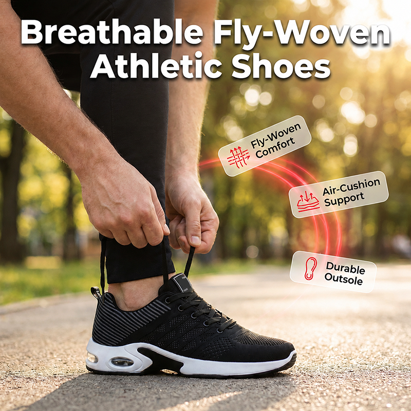 👟 50 % RABATT! 💨 Herr träningsskor – mesh-överdel, lätt stötdämpning & perfekta för löprundan, promenaden eller jobbet, svala & bekväma året om 🏃‍♂️