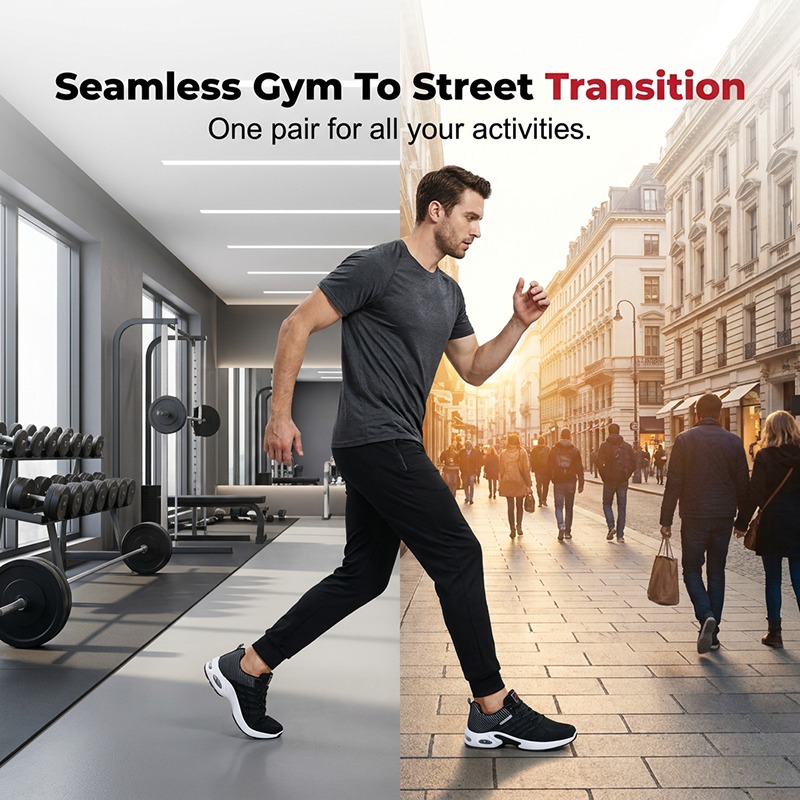 👟 50 % RABATT! 💨 Herr träningsskor – mesh-överdel, lätt stötdämpning & perfekta för löprundan, promenaden eller jobbet, svala & bekväma året om 🏃‍♂️