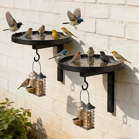 🐦💧 50% RABATT! Väggmonterat Metallfågelbad – Vädertåligt, lätt att rengöra & perfekt för trädgård, balkong & terrass 🌿