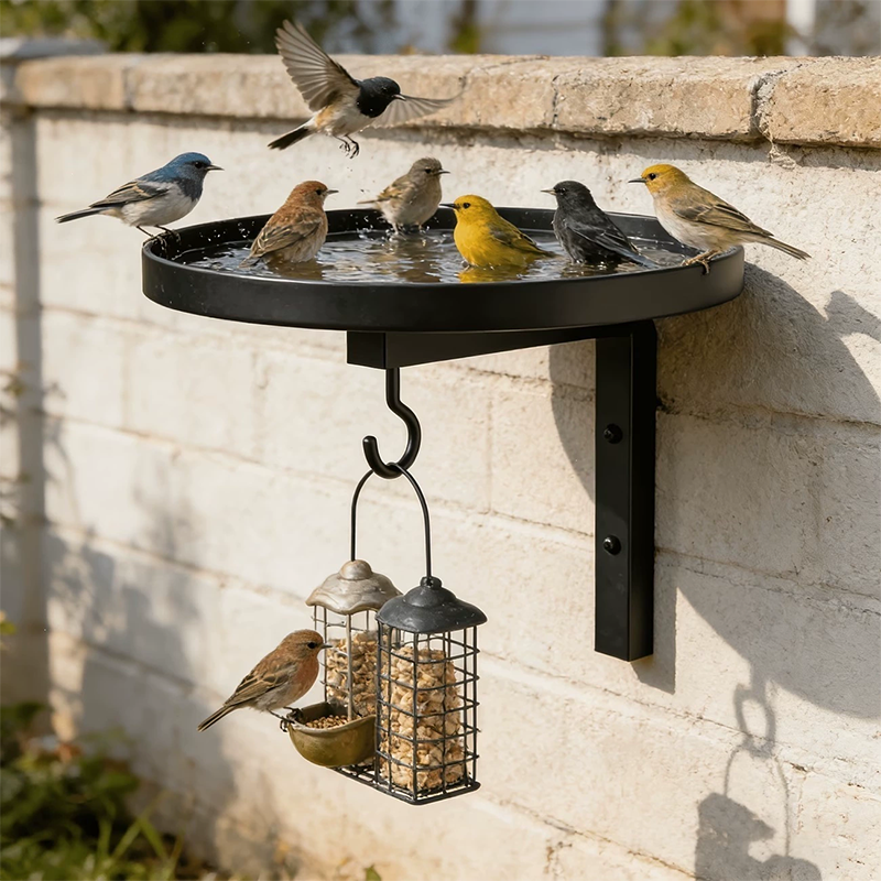 🐦💧 50% RABATT! Väggmonterat Metallfågelbad – Vädertåligt, lätt att rengöra & perfekt för trädgård, balkong & terrass 🌿