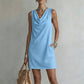 👗 LIMITED-TIME 50% OFF! 💥 Elegant Slim Fit Cowl Neck Dress – Sleeveless, Side Pockets, Versatile ✨