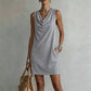 👗 LIMITED-TIME 50% OFF! 💥 Elegant Slim Fit Cowl Neck Dress – Sleeveless, Side Pockets, Versatile ✨