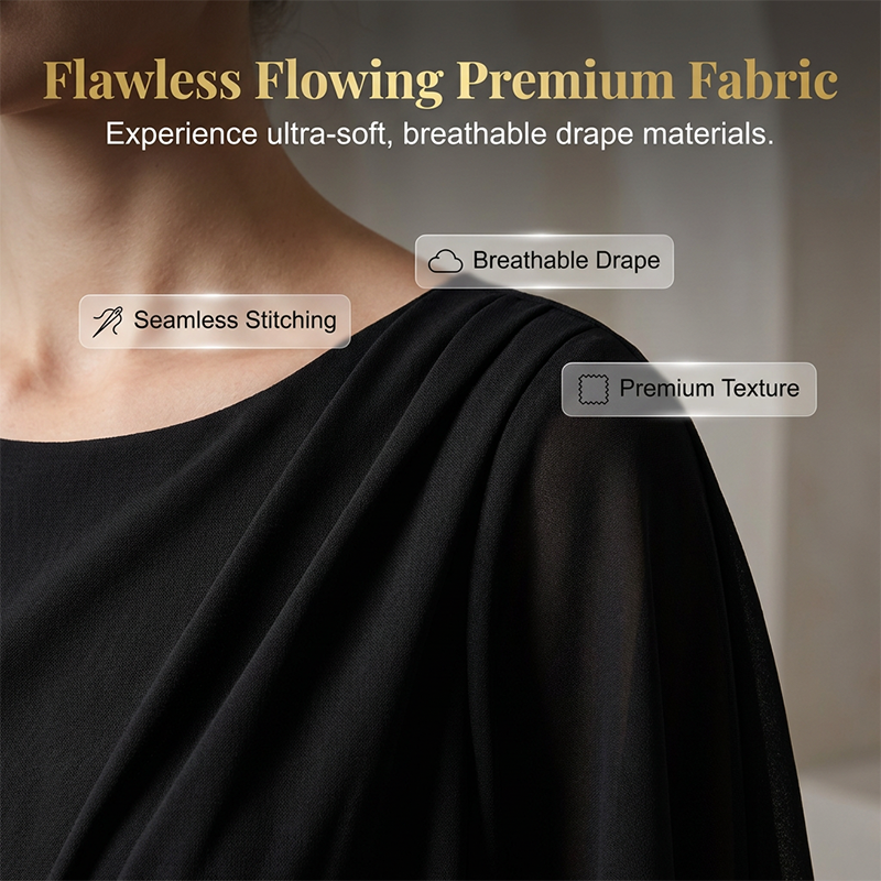 🔥 Så länge lagret räcker – 50 % RABATT! Aftonklänning med cape – flödande overlay, smickrande passform & perfekt för gala, bal & finmiddag 💎