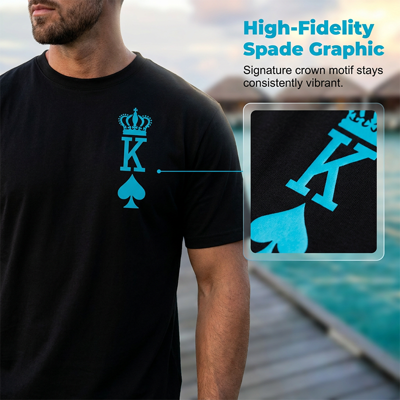 3D-T-shirt och shorts i gradientmönster för herrar – en avslappnad sommaroutfit i två delar