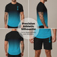 3D-T-shirt och shorts i gradientmönster för herrar – en avslappnad sommaroutfit i två delar