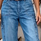 📢Mellanårsrea: 50 % rabatt – endast under en begränsad tid ⏰Korta, stretchiga jeansbyxor för dam i casual-stil
