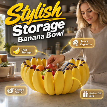 Kreativ fruktskål i bananform