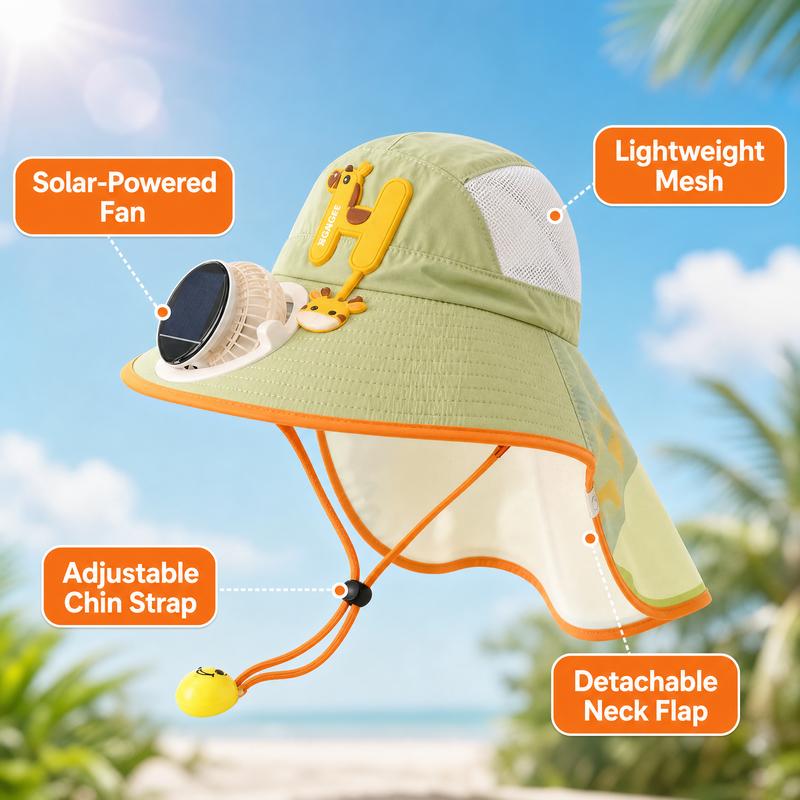 🔥50% RABATT NU! 🌬️Solskyddshatt med Nackskydd och Inbyggd Kylfläkt