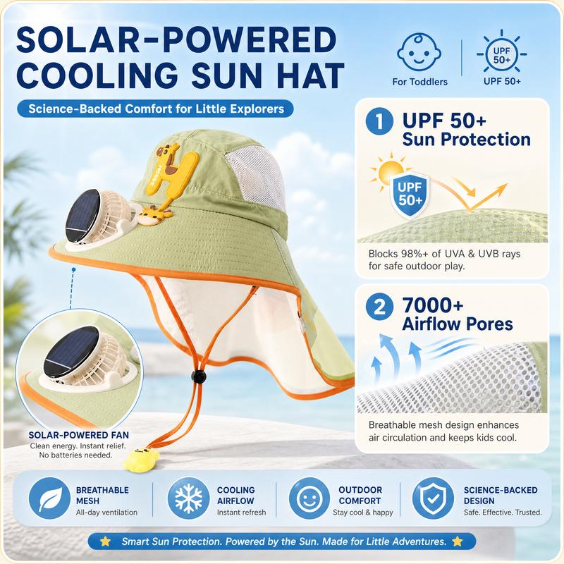 🔥50% RABATT NU! 🌬️Solskyddshatt med Nackskydd och Inbyggd Kylfläkt