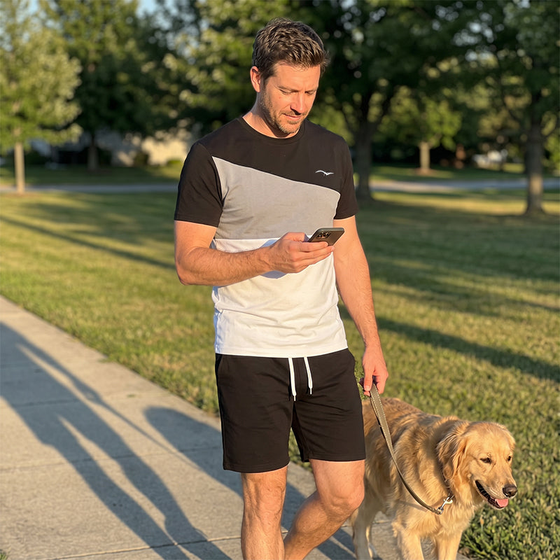 📢📢 50 % RABATT!! ⏰ Herr andningsbart färgblock-set – T-shirt & shorts, svalt & bekvämt, perfekt för varma dagar & semester 🌊