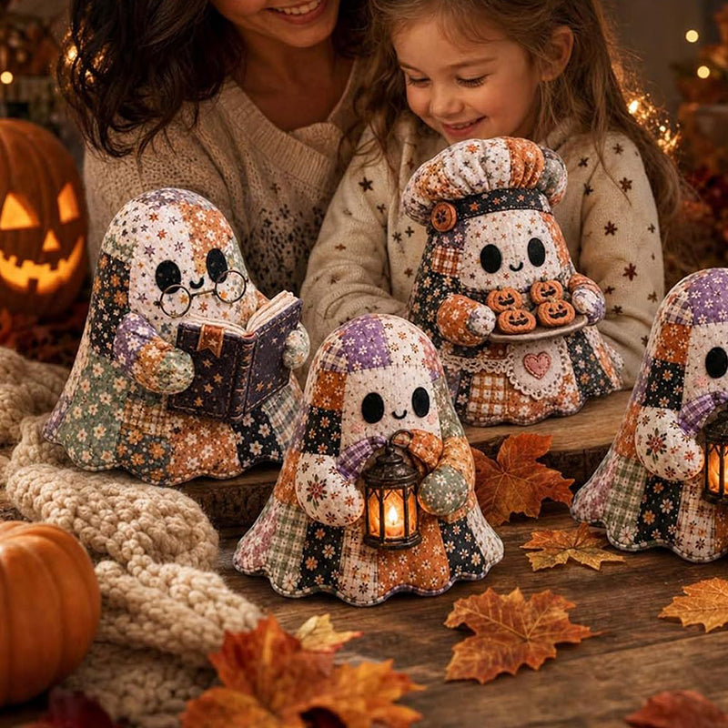 🔥SISTA DAGEN – 50 % RABATT🧵Little Ghosts mysiga Halloween-patchwork-kit att göra själv
