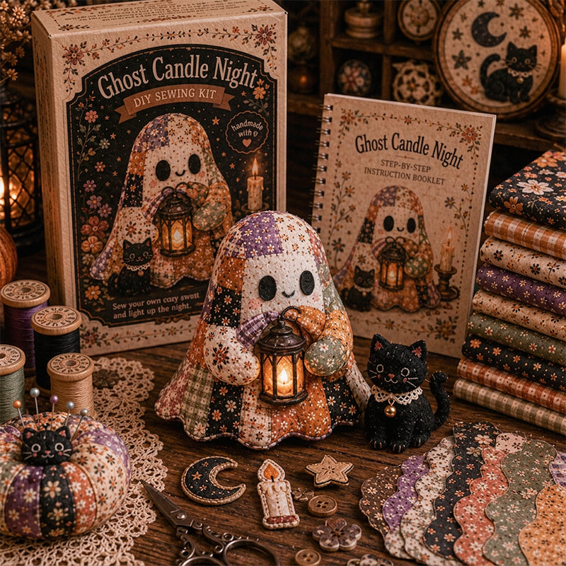 🔥SISTA DAGEN – 50 % RABATT🧵Little Ghosts mysiga Halloween-patchwork-kit att göra själv