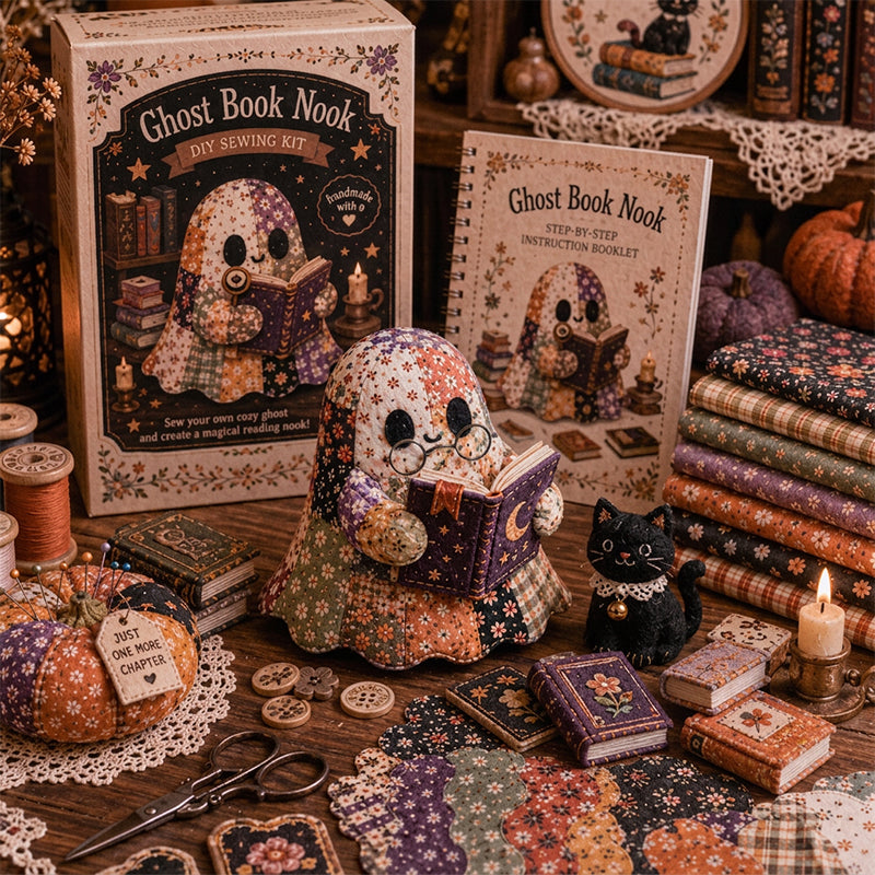 🔥SISTA DAGEN – 50 % RABATT🧵Little Ghosts mysiga Halloween-patchwork-kit att göra själv