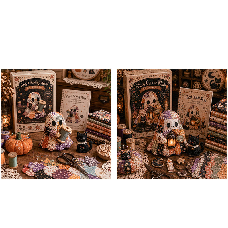 🔥SISTA DAGEN – 50 % RABATT🧵Little Ghosts mysiga Halloween-patchwork-kit att göra själv