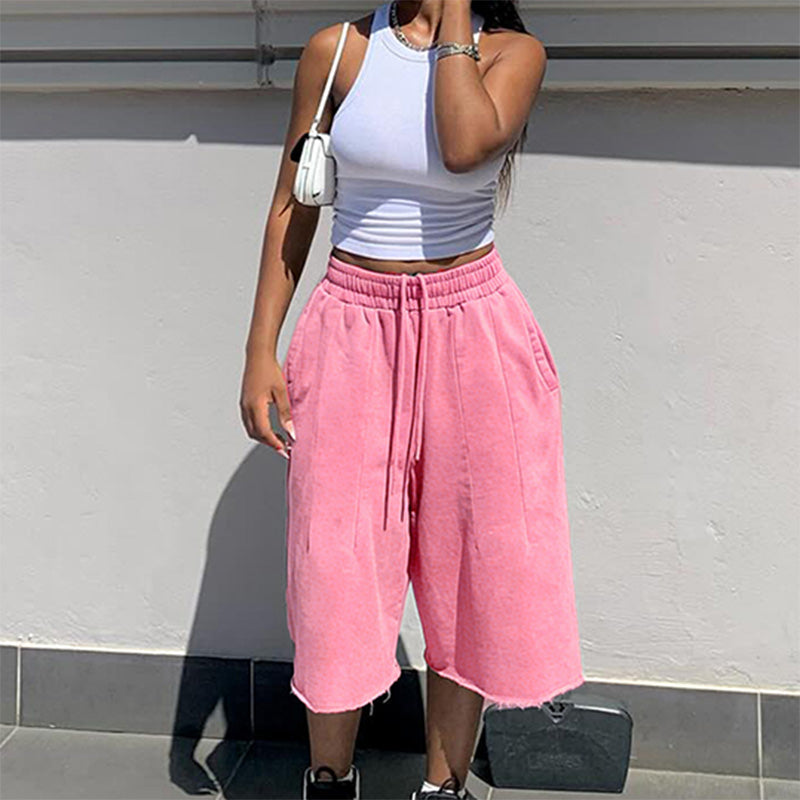 🌬️ Dam vida jeansshorts med dragsko i midjan – lätta, luftiga & perfekta för lata dagar, picknick & semester 🏖️