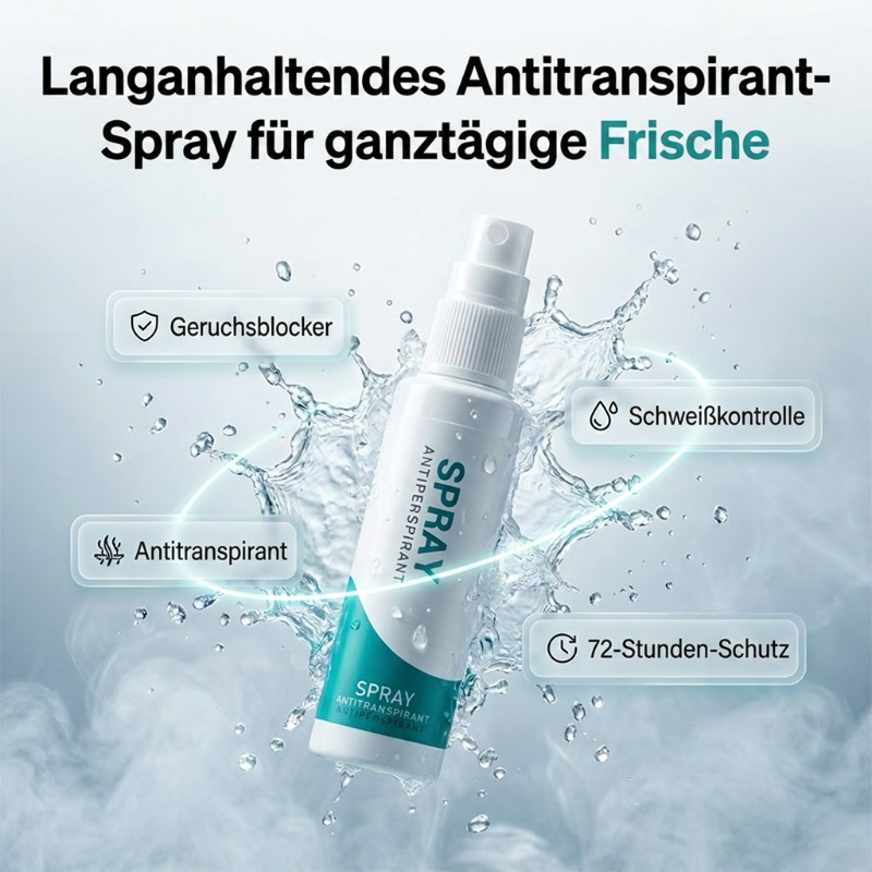 🛡️ Långvarig antiperspirant spray – 48 h skydd, fläckfri formula & hudvänlig, perfekt för jobb, gym & vardag, 30 ml perfekt för resa ✈️