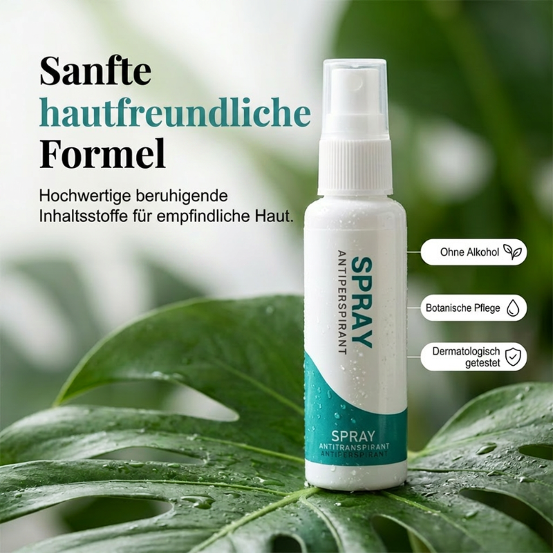 🛡️ Långvarig antiperspirant spray – 48 h skydd, fläckfri formula & hudvänlig, perfekt för jobb, gym & vardag, 30 ml perfekt för resa ✈️