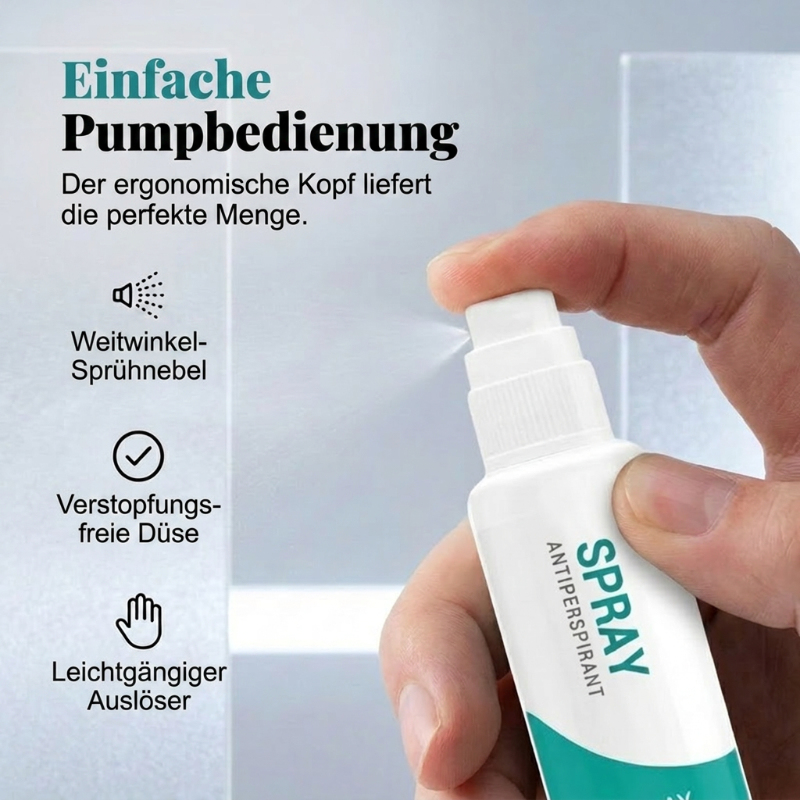 🛡️ Långvarig antiperspirant spray – 48 h skydd, fläckfri formula & hudvänlig, perfekt för jobb, gym & vardag, 30 ml perfekt för resa ✈️