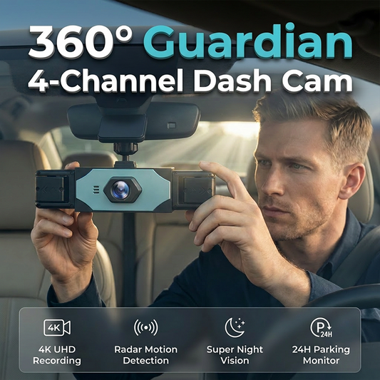 📢📢50% RABATT !! ⏰4-kanals dashcam med 360° skydd – nattseende & parkeringsvakt – komplett bilövervakning 🚗📹