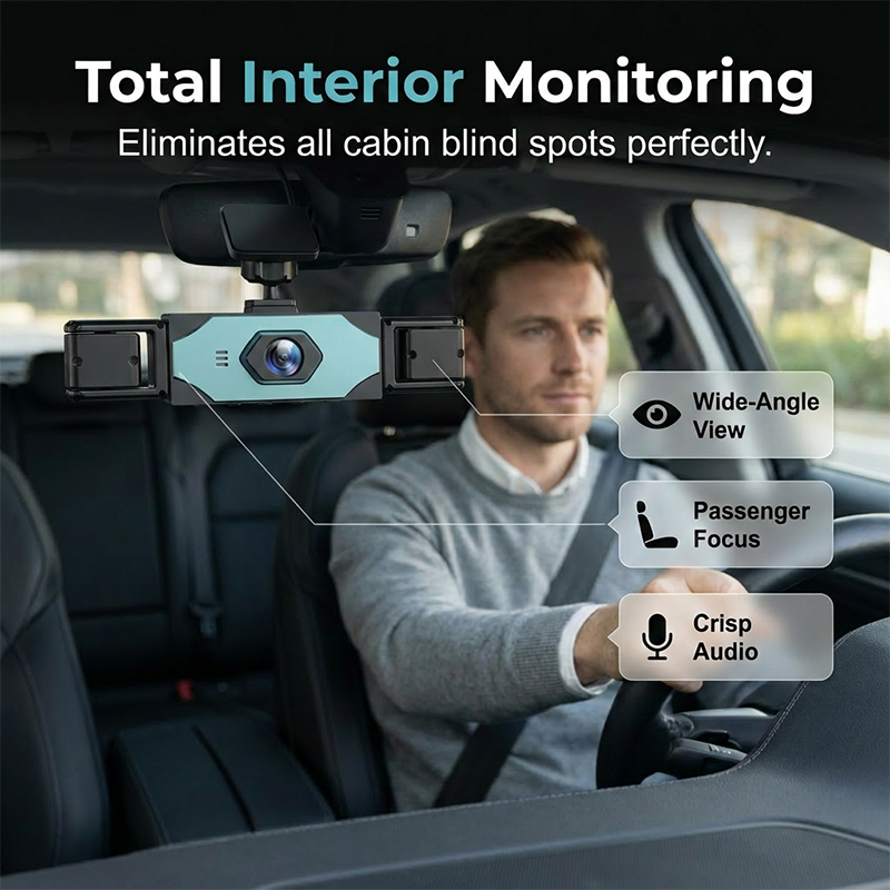 📢📢50% RABATT !! ⏰4-kanals dashcam med 360° skydd – nattseende & parkeringsvakt – komplett bilövervakning 🚗📹