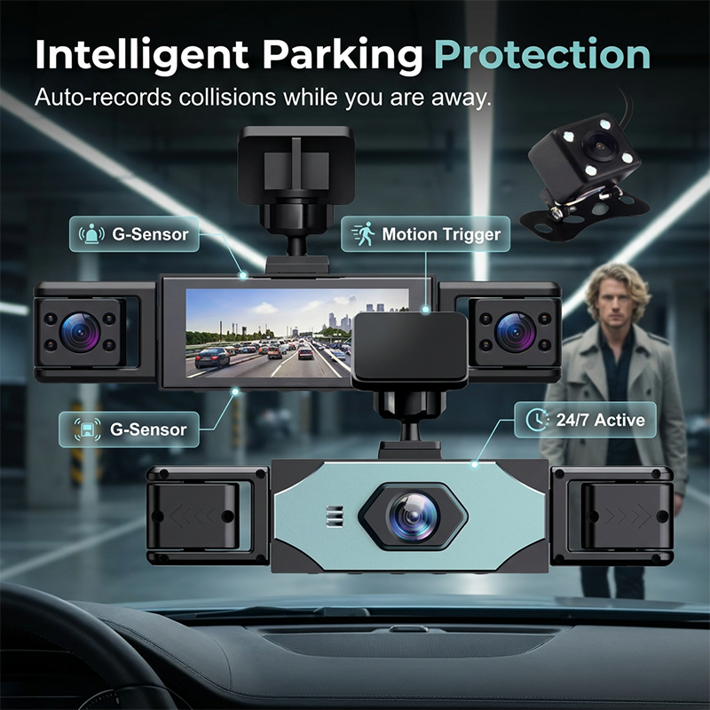 📢📢50% RABATT !! ⏰4-kanals dashcam med 360° skydd – nattseende & parkeringsvakt – komplett bilövervakning 🚗📹