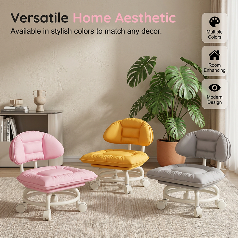 🪑 50% RABATT NU! ☁️ Rullande Låg Pall med Ryggstöd – Tysta Hjul & Molnkomfort – Perfekt för Barnomsorg, Städning & Avkoppling 🏠