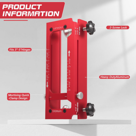 Adjustable Door Hinge Mortise Jig Kit