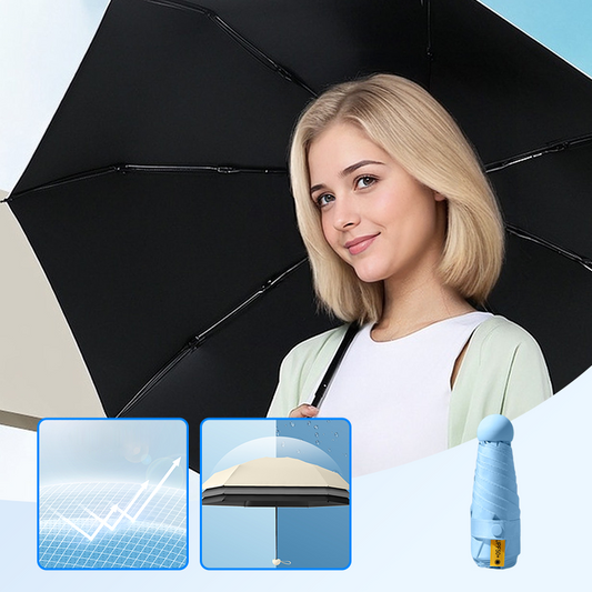 ☂️ 50% RABATT | Kompakt hopfällbart paraply – Endast 15 cm med UPF 50+ ☀️