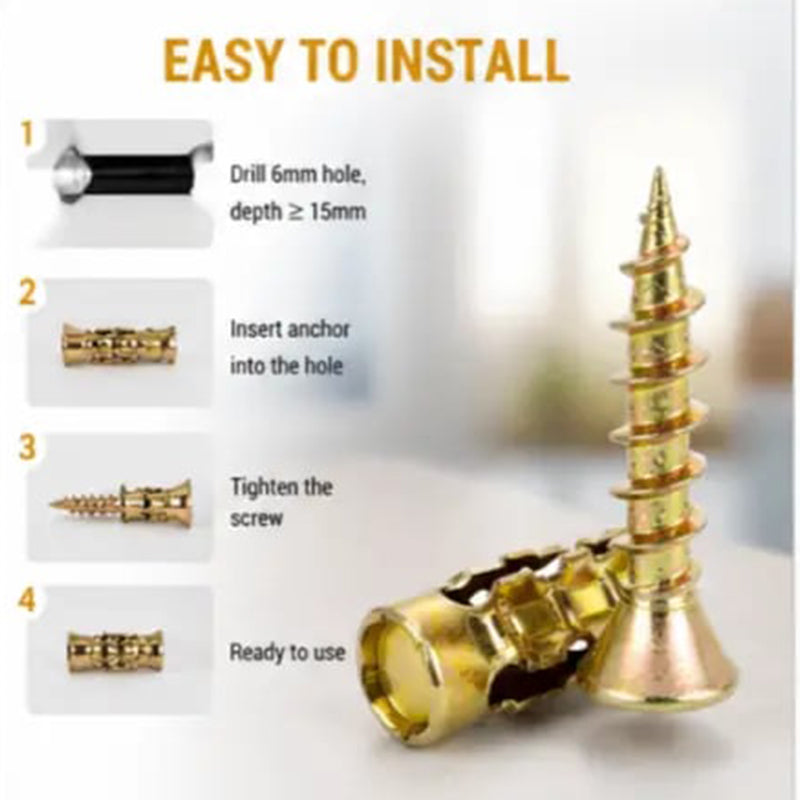 🛠️ 50% RABATT NU! Självborrande väggankare med skruvsats – kraftiga, ultrasmala & enkla att installera – perfekt för tunga vitvaror, hyllor och skåp 🔩✨