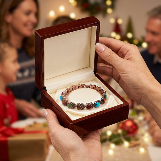 📿 50% RABATT NU! ✨ Antikt Kopparfärgat Magnetiskt Stenarmband – Vintage Finish & Ädelstenar – Perfekt för Vardag & Fest – Unisex Design 💎