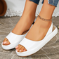 🔥 50% RABATT! 👡 Dam Platå-Sandaler ✨ Glänsande Design, Öppna Tår & Sportig för Sommar och Vardag