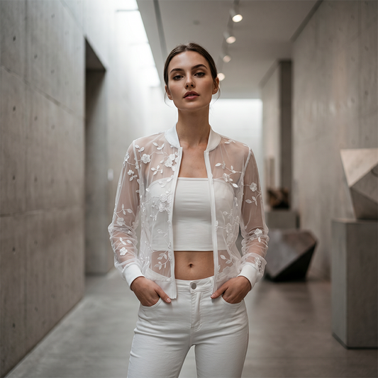 🎉 BEGRÄNSAD TID 50% RABATT! 👗 Dam Sommar Blommig Transparent Mesh-jacka – 37K+ Sålda! Andningsbar Mesh & Elegant Brodyr 🌸