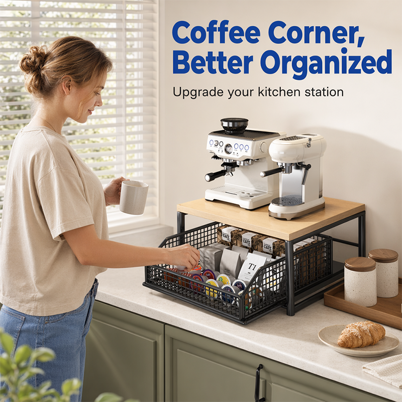 🏠 50% RABATT NU! ☕ 2-plans Mikrovågsugnsställ – Frigör Köksyta med Smart Förvaring – Perfekt för Kaffehörn, Småköp & Studentkök 🧺