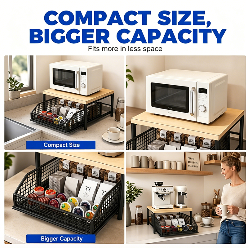 🏠 50% RABATT NU! ☕ 2-plans Mikrovågsugnsställ – Frigör Köksyta med Smart Förvaring – Perfekt för Kaffehörn, Småköp & Studentkök 🧺