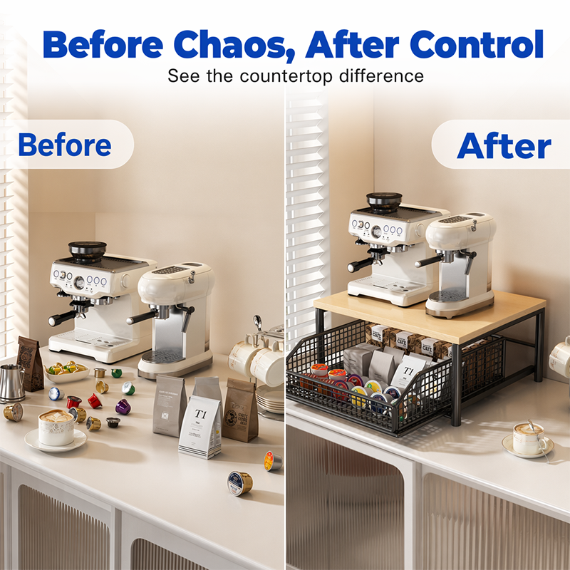 🏠 50% RABATT NU! ☕ 2-plans Mikrovågsugnsställ – Frigör Köksyta med Smart Förvaring – Perfekt för Kaffehörn, Småköp & Studentkök 🧺